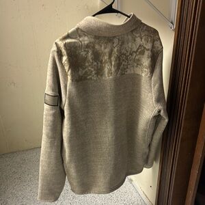 Under Armour Tan Crew Neck Sweater with Decorative Upper Design